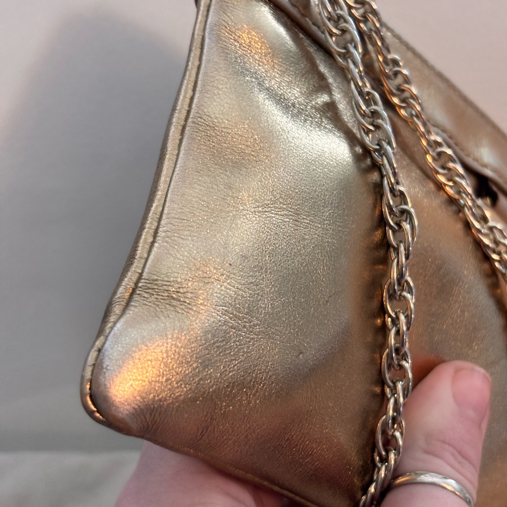 Kate Spade Vintage Gold Metal Framed Clutch with Chain Strap - Picture 4 of 11
